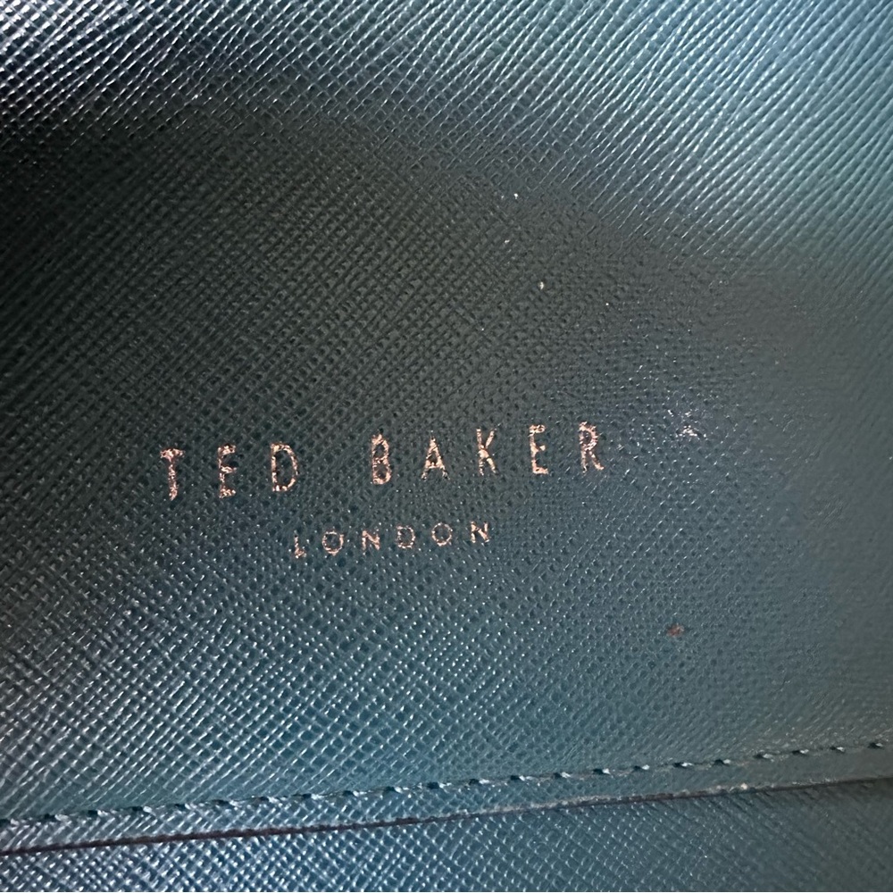 TED BAKER Spies Cross-grain Leather Satchel In Teal - Picture 6 of 16